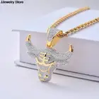 Мужское Ожерелье Стразы в стиле хип-хоп, сверкающее ожерелье из нержавеющей стали со льдом, 1 шт.