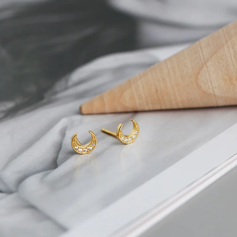 Женские маленькие серьги гвоздики WANTME из серебра 100% пробы с