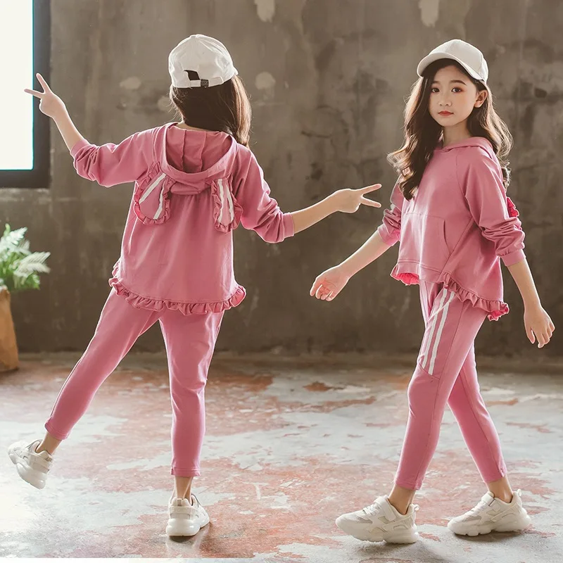 

Autumn Baby Girls Clothing Set Long Sleeve Breathable Shirts Pants Girl Kids Clothes Sport loose Suits Children Clothing Outfits