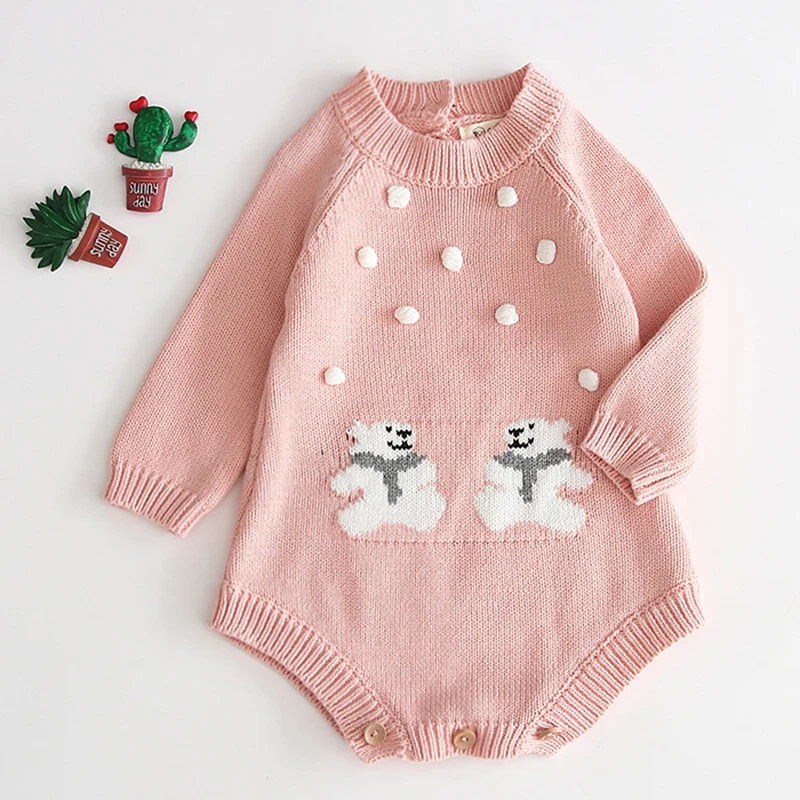Новинка вязаный детский комбинезон осенняя одежда для новорожденных Детский с
