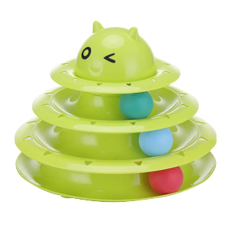 Funny Cat Pet Toy Toys Intelligence Triple Play Disc Balls Crazy Ball Disk Interactive | Дом и сад