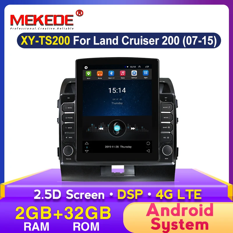 MEKEDE 2.5D Система Android автомобильное стерео радио для Toyota Land Cruiser 200 2007 2009 2010 2011 2012 2015