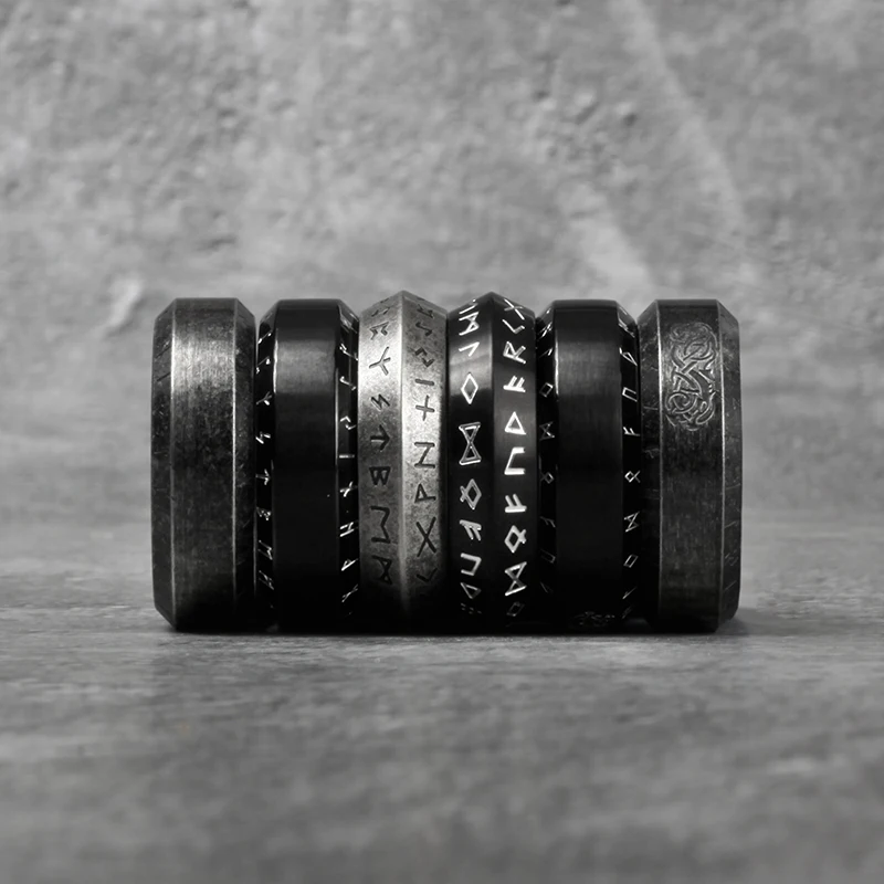 Кольца из нержавеющей стали в ретро стиле для мужчин обручальные кольца 8 мм
