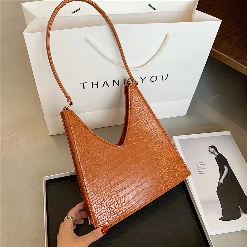 Сумка на плечо из искусственной кожи с крокодиловым узором для женщин новинка 2020