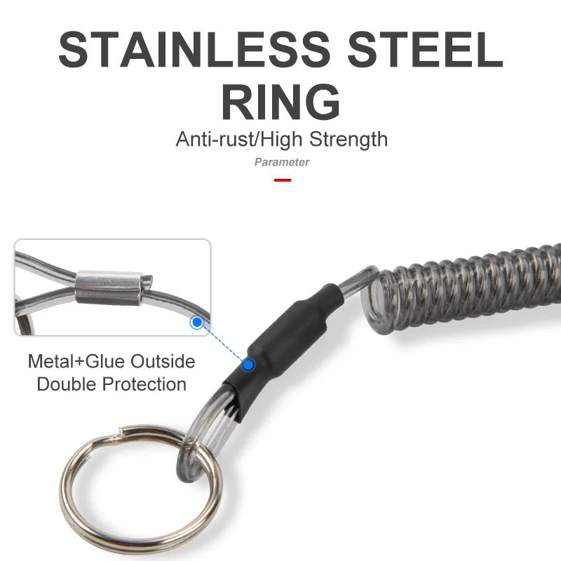 

Kingdom Fishing Rope Strong Pull Lanyards Boating Retention String Ropes Camping Carabiner Secure Lock Fishing Tools Accessories