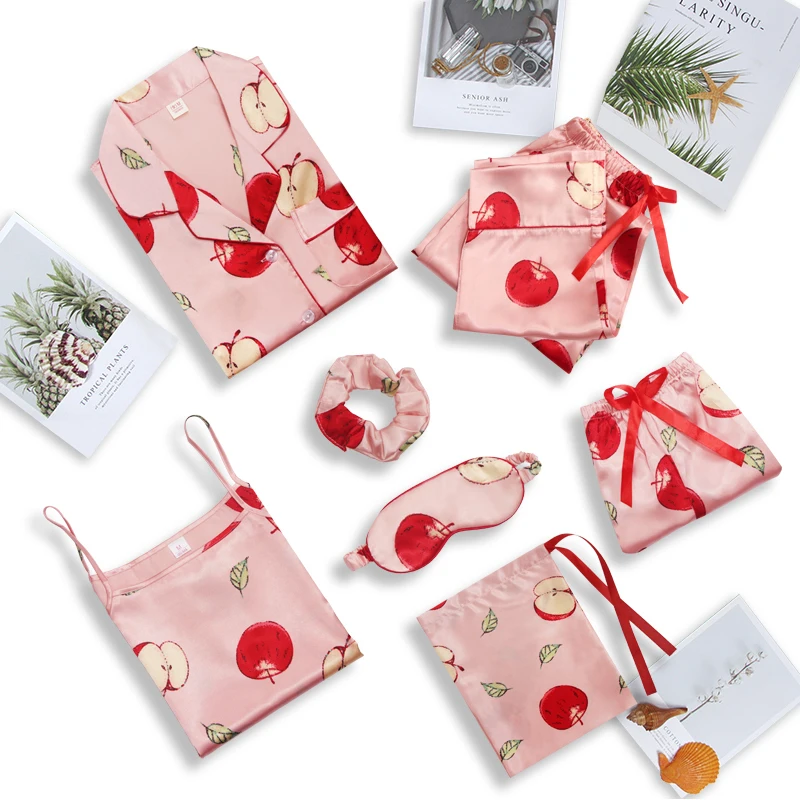 Пижамный комплект FallSweet женский из 7 предметов одежда для сна искусственного