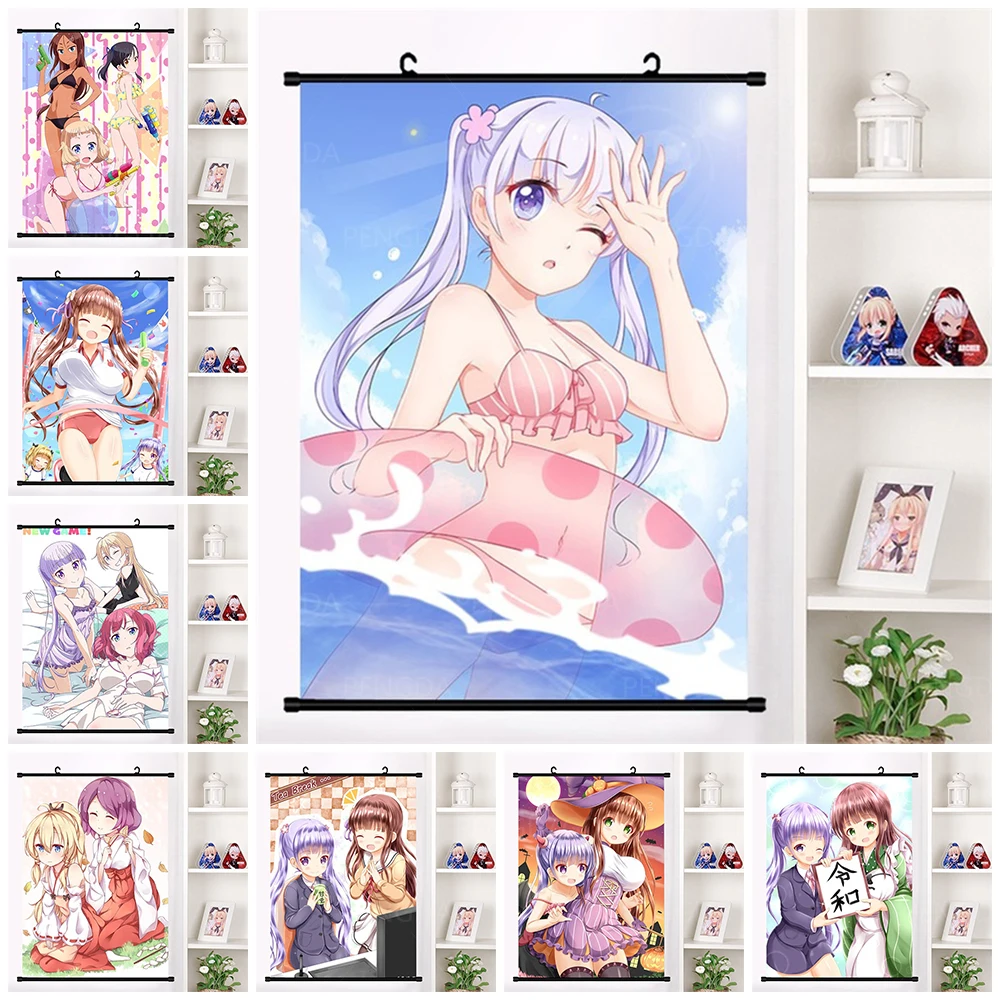 

Wall Art Anime Game Character Picture Japanese Cartoon Canvas Painting Print Sexy Girl Plastic Hanging Scrolls Poster Home Decor