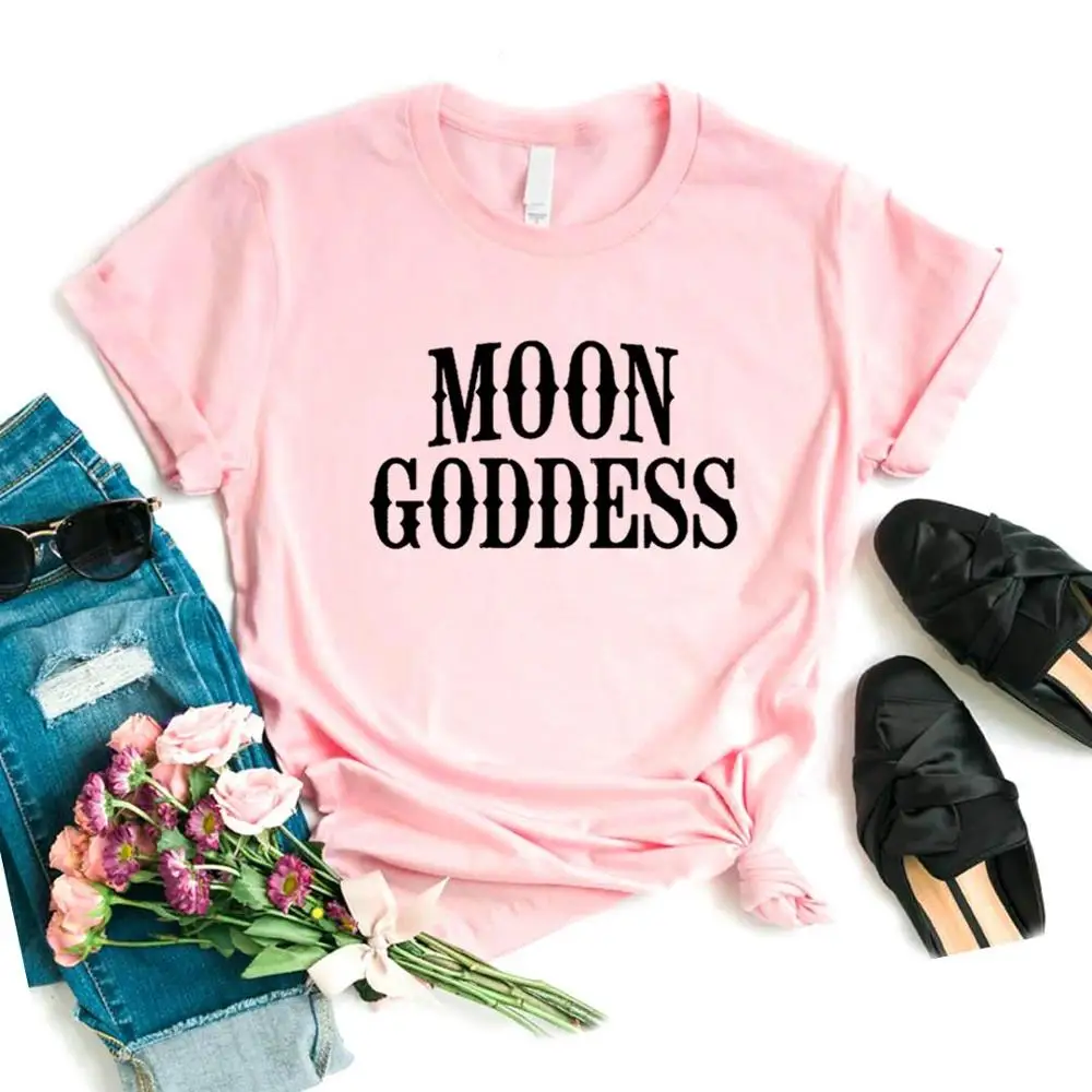 

Women T Shirt Moon Goddess Letters Print Tshirt Women Short Sleeve O Neck Loose T-shirt Ladies Summer Causal Tee Shirt Clothes
