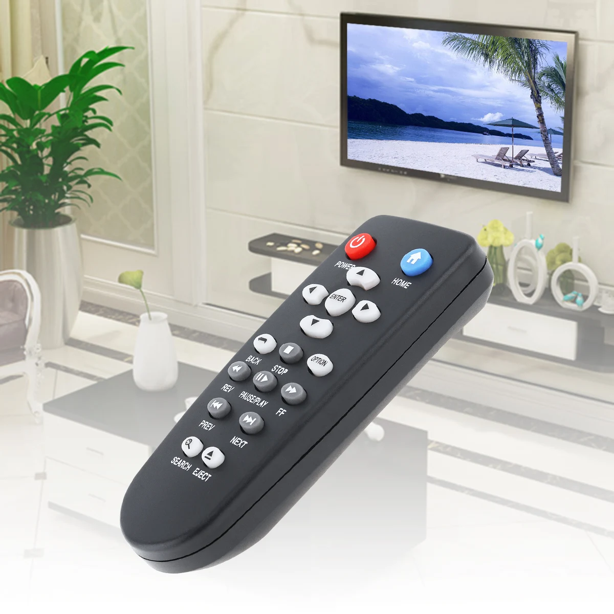 

1 Pc Black ABS 433MHz Universal Replacement IR Remote Control with Long Remote Control Distance Fit for WD 1080P HD Wdtv