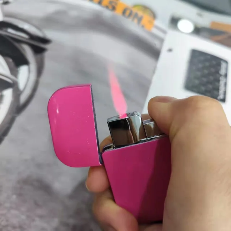 

Creative Hot Sale Pink KT Cat Lighter Windproof Red Flame Lighter Mini Ultra-Thin Portable Cigarette Lighter Cute Gift For Girls