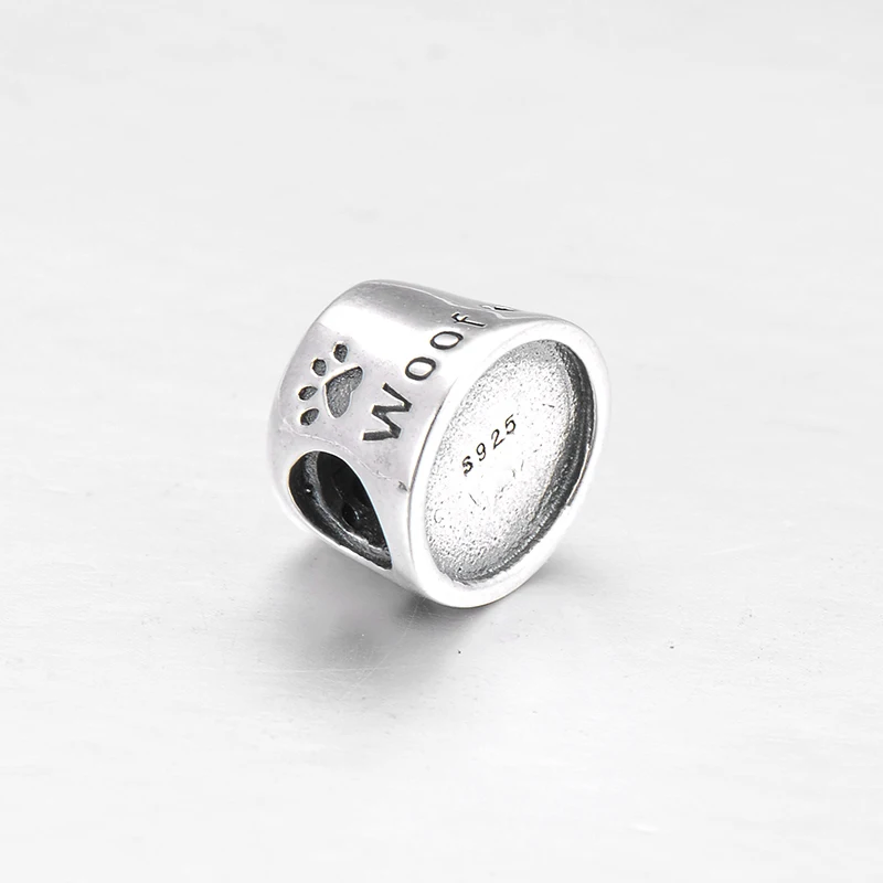 Женская серебряная чаша в форме собаки с рисунком виде кости женское ювелирное