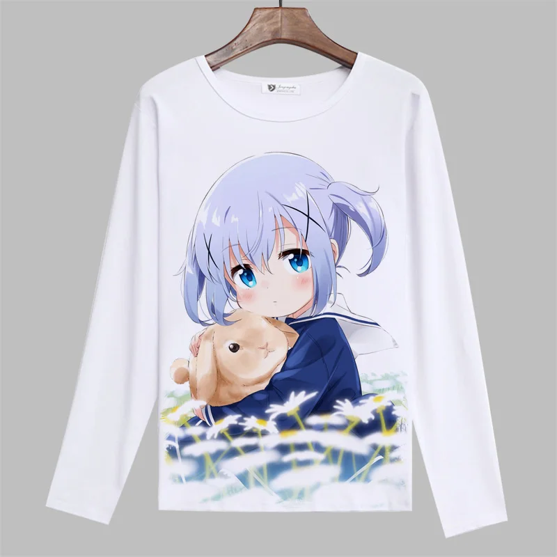 Футболка для косплея с кроликом Is the order кафuu Chino Hoto Kokoa весенне-осенняя футболка