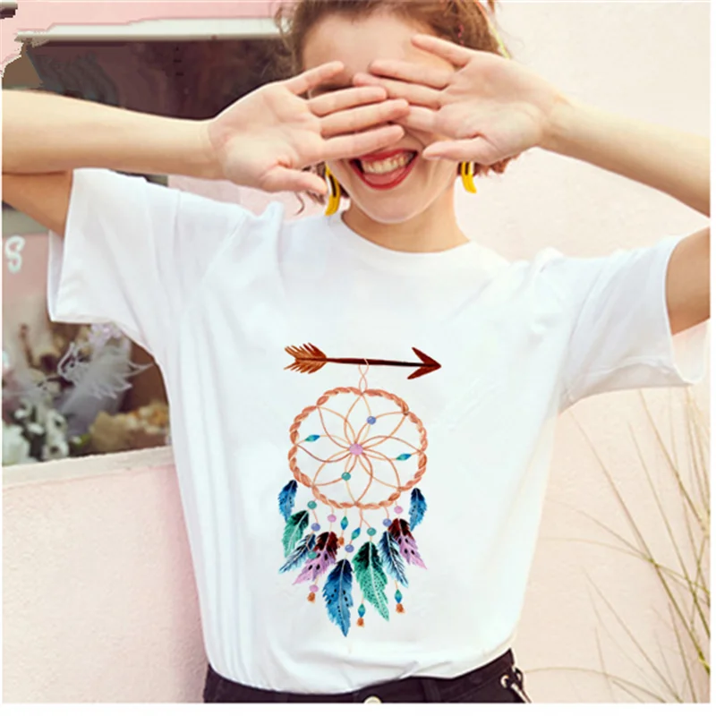 AOWOF летняя новинка Женская Ретро футболка с акварельным принтом женская 2020 сезон