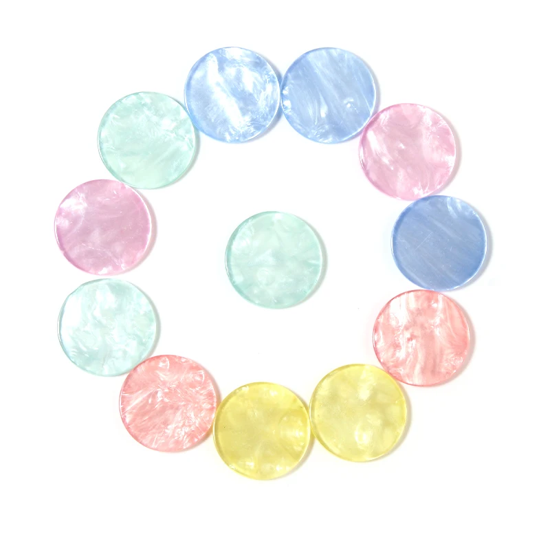 

50pcs Resin Red/Pink/Blue/Green/Yellow 18mm Flat Flakes Round Loose Spacer Cabochon For DIY Jewelry Making Bracelet Accessories