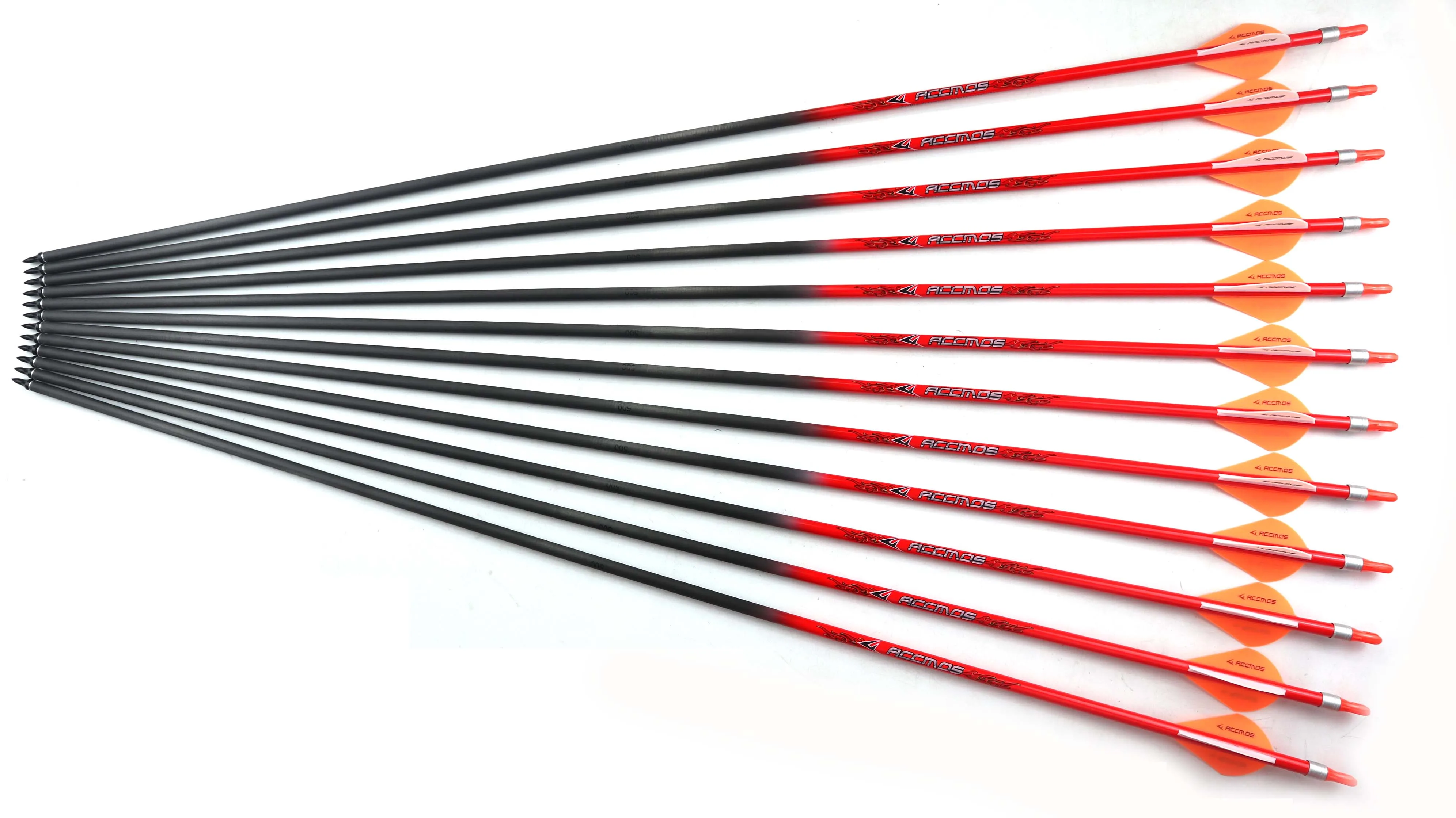 Стрелы из 100% чистого карбона для стрельбы лука оранжевые 6 2 мм 31 дюйм стрелы 300 ~ 800