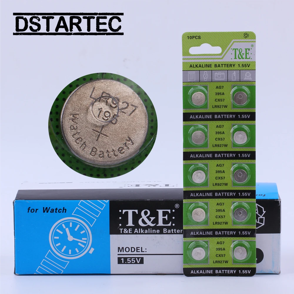 Батарейки AG7 LR927 LR57 SR927W 1 55 GR927 395A AG 7 10 шт./карта 30 мАч 399 в | Электроника