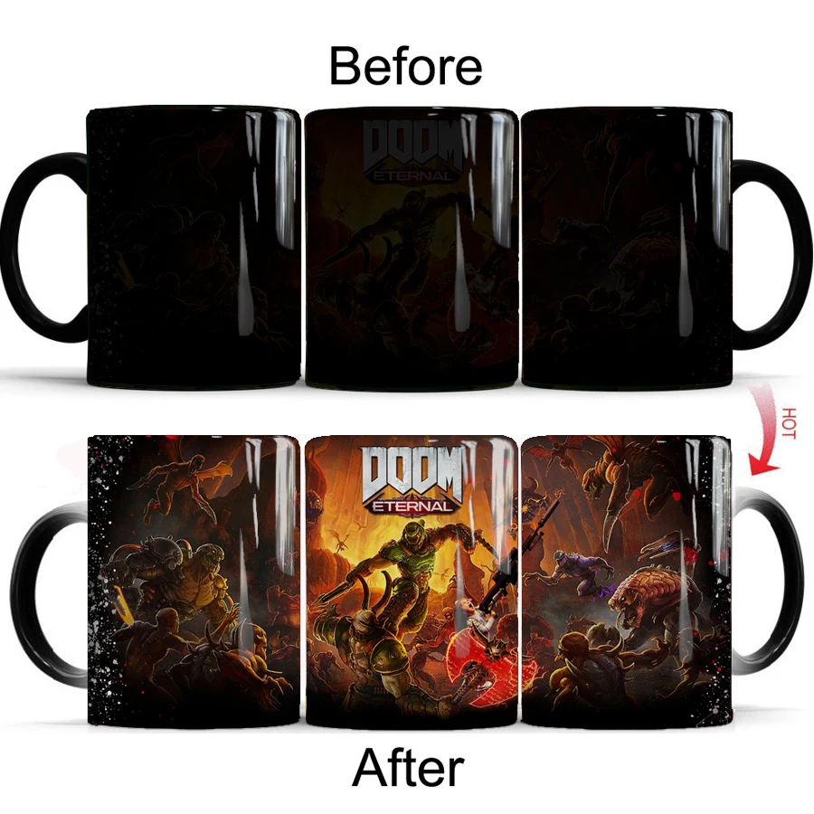 2022 кофейные кружки Game Doom 11 унций волшебная керамическая кружка для чая с