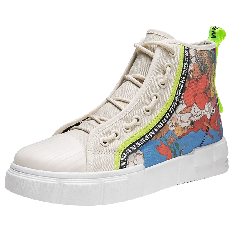 

Spring Shoes Men High Top Men's Sneakers Graffiti Men Summer Shoes Casual Zapatos Outdoor High Top Couple Shose neakers