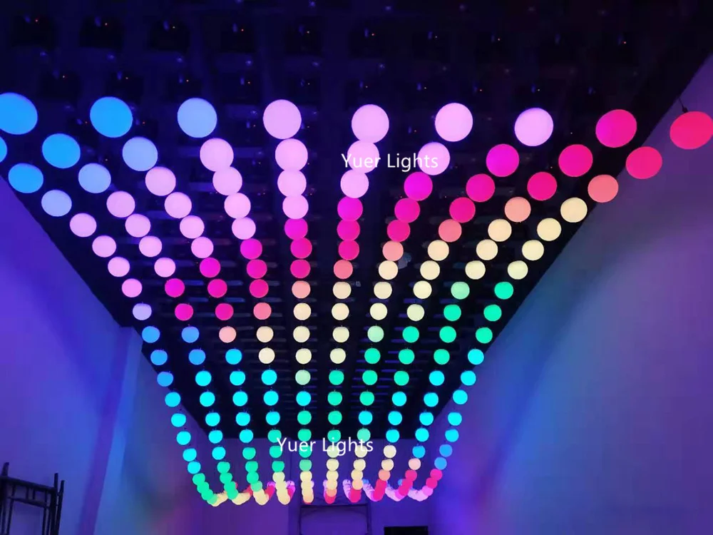 3D вверх вниз высота подъема 0 м-5 м dmx rgb светодиодный подъемный шар современный эффект волны красочный кинетический свет регулируемый по высоте шар Dj оборудование диско