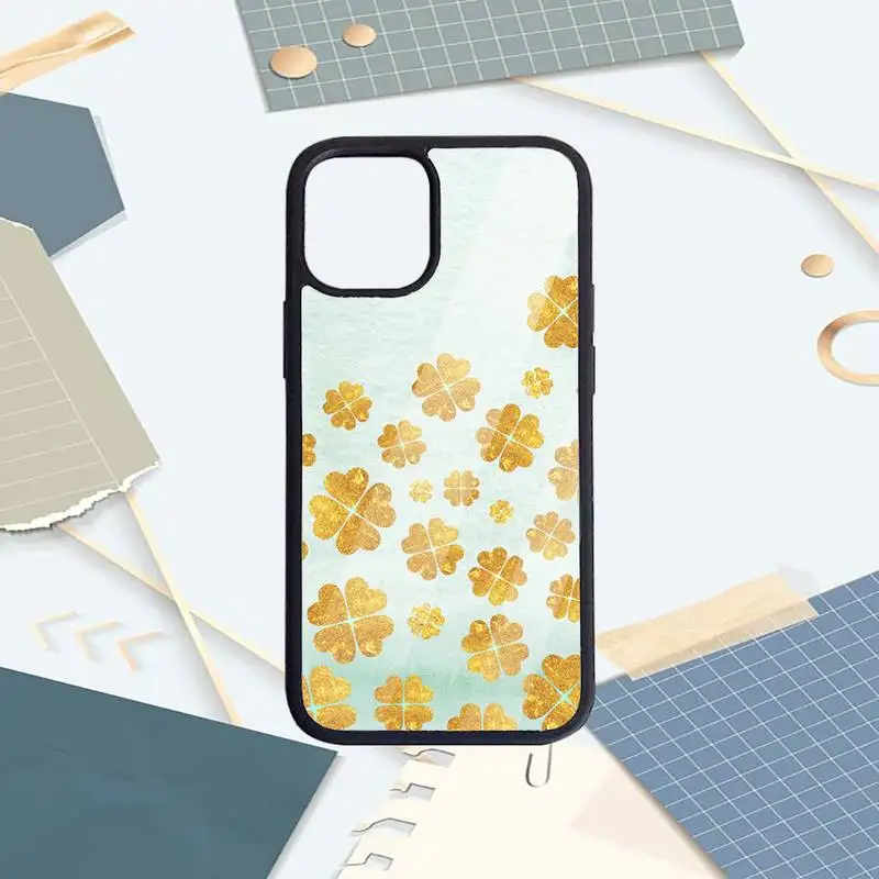 

Four leaf clover pattern Phone Case PC for iPhone 11 12 pro XS MAX 8 7 6 6S Plus X 5S SE 2020 XR Luxury brand shell funda