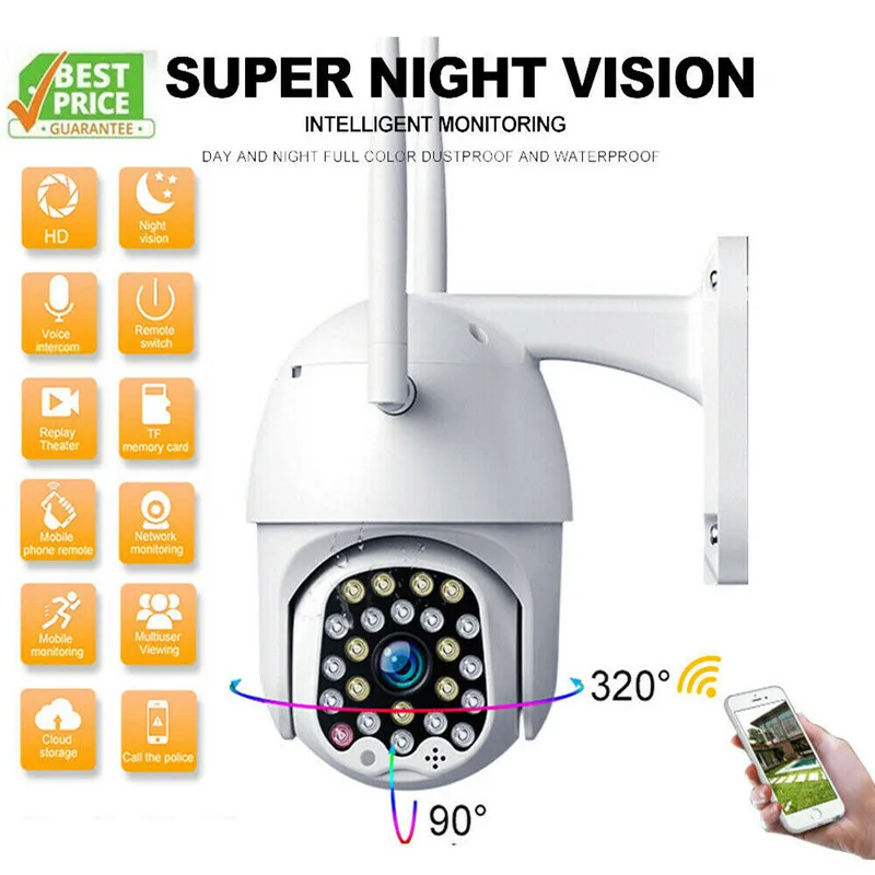 

1080P HD IP CCTV камера водонепроницаемый открытый WiFi PTZ безопасности беспроводная ИК-камера