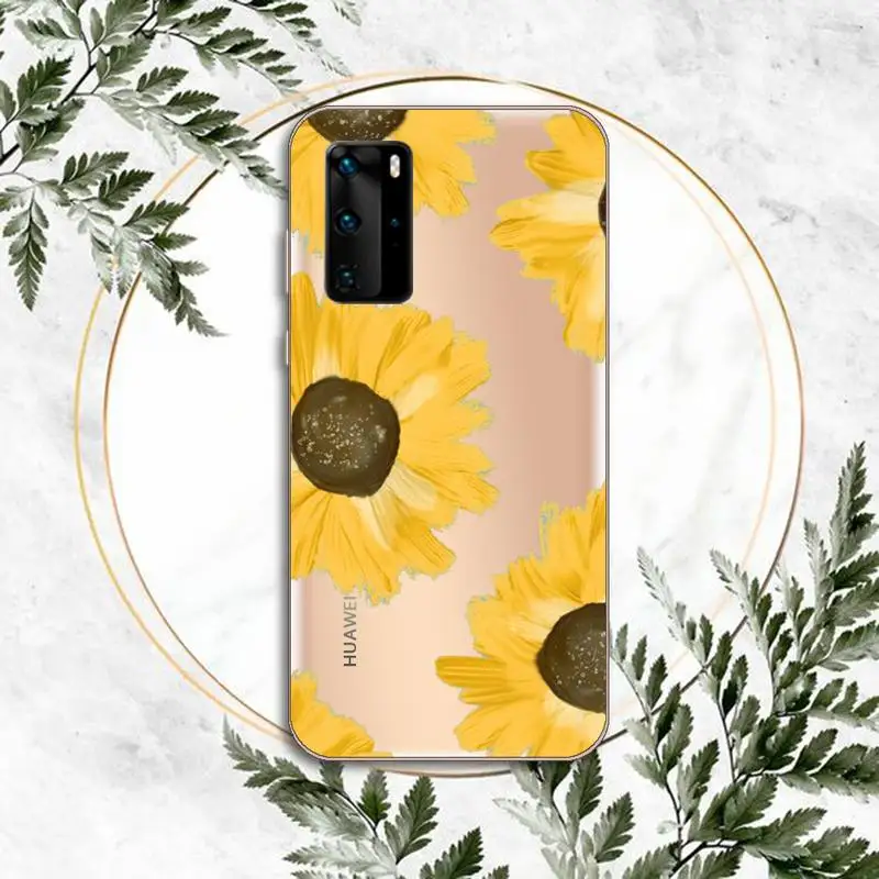

Cute cartoon daisy flower Phone Case Transparent for Huawei P honor 8 10i 20 30 40 smart 2019