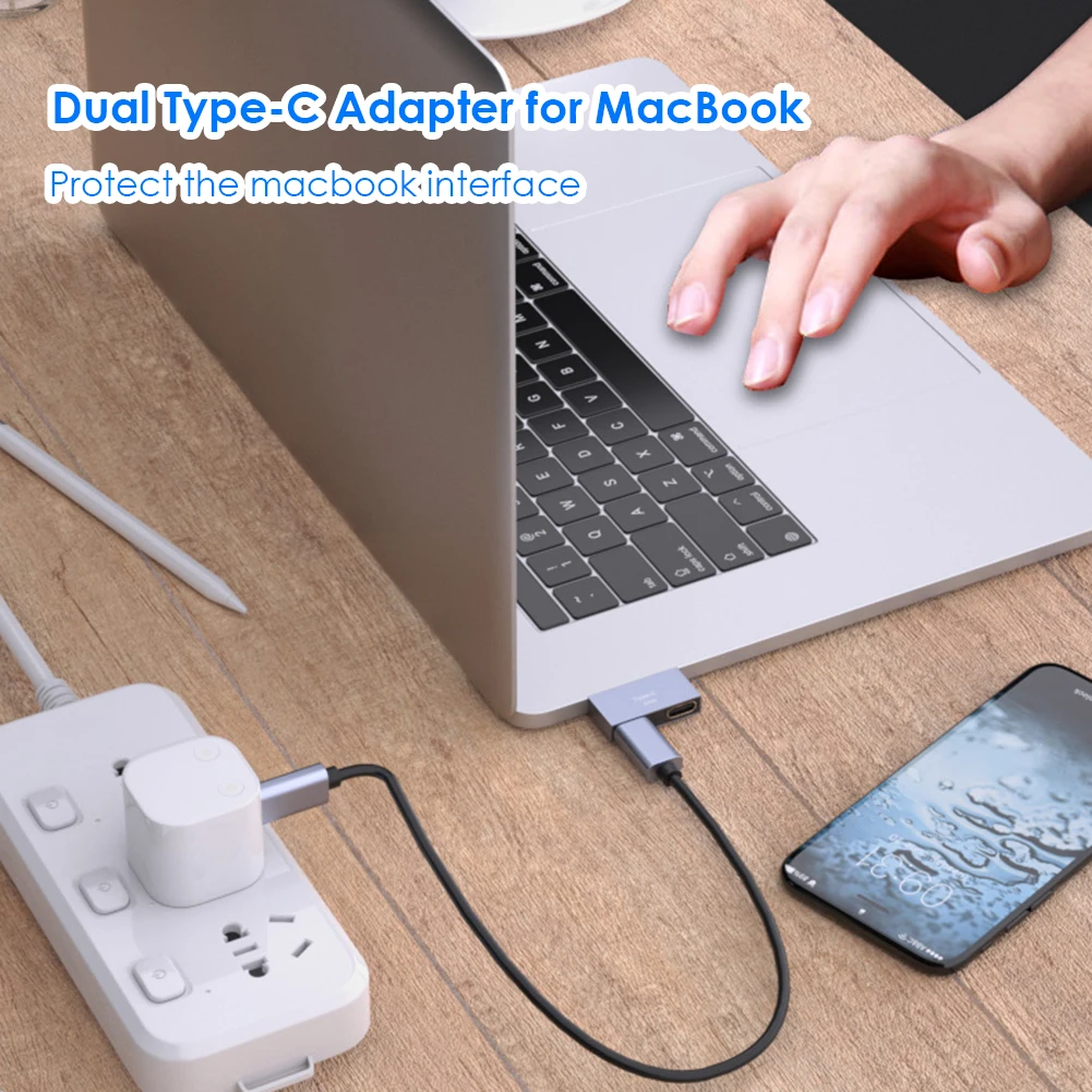 

Док-станция USB C для MacBook Thunderbolt 3, разветвитель с двумя портами USB Type-C на несколько портов