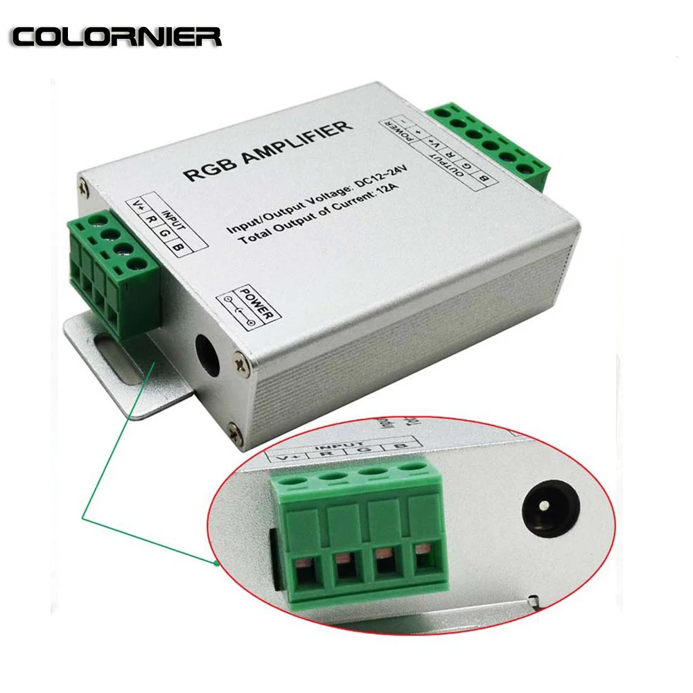 Светодиодный RGB-усилитель алюминиевый 24 а 3 канала 4 для светодиодной ленты 5050 3528 |