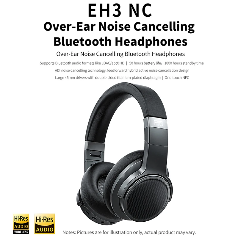 FiiO EH3 NC EH3NC Накладные наушники ADI с шумоподавлением Bluetooth 5 0 Поддержка LDAC/aptX HD/One touch