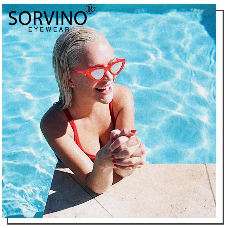 SORVINO 2021 солнцезащитные очки в черной оправе с треугольным кошачьим глазом
