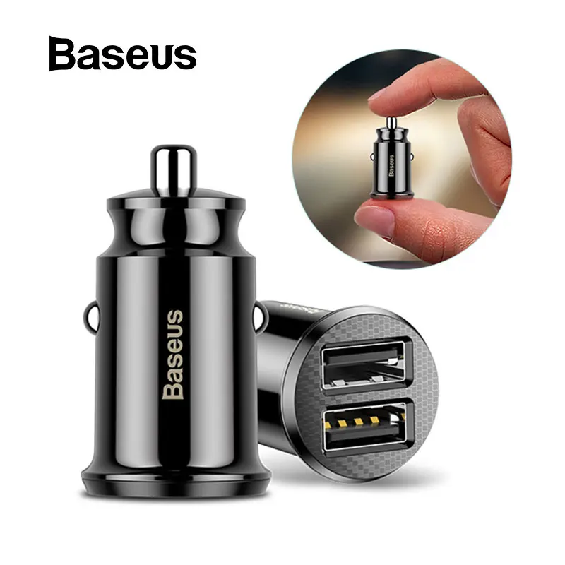 Baseus mi ni автомобильное зарядное устройство для iPhone Xr X 8 7 6 Dual USB Автомобильное зарядное устройство для samsung Note 9 Xiaomi mi 9 huawei автомобильное зарядное устройство для телефона