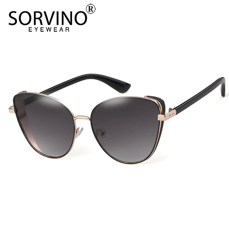 Женские винтажные солнцезащитные очки SORVINO кошачий глаз розового и голубого