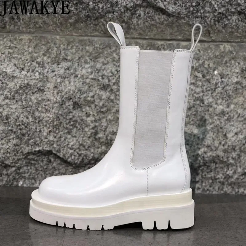 Популярные ботинки челси на толстой подошве женские удобные туфли плоской