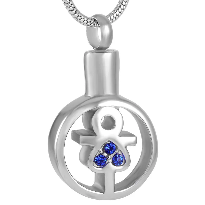 

IJD9181 Heart and circle shape crystal Cremation Memorial Pendant Necklace for Ashes Urn Keepsake Jewelry