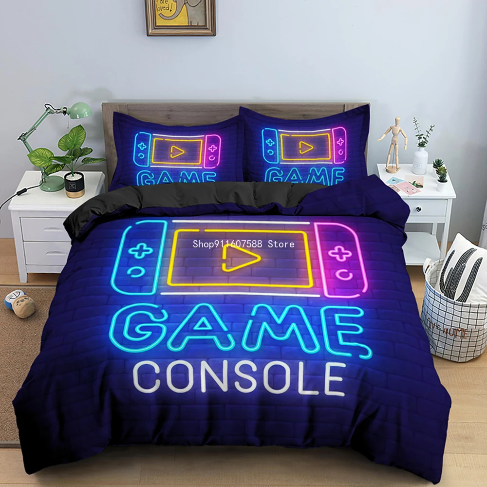 

Gamer Bedding Sets Duvet Cover Kids Boys Girls Color Bed Set Fashion Game Handle Quilt Comforter Covers 2/3 Pcs