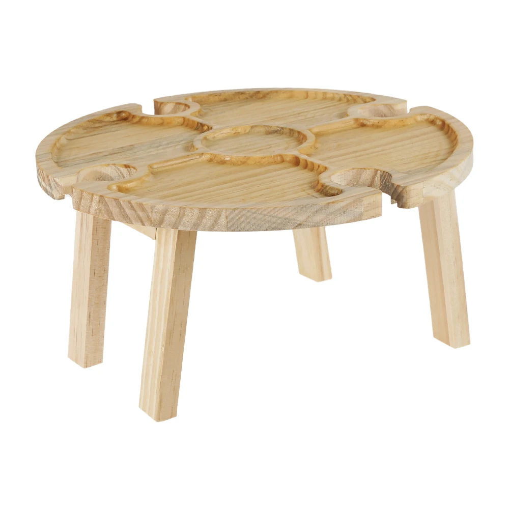 

Foldable Outdoor Wine Table With Round Desktop Mini Portable Folding Wine Table For Outdoor Garden Travel Beach Garden Furniture