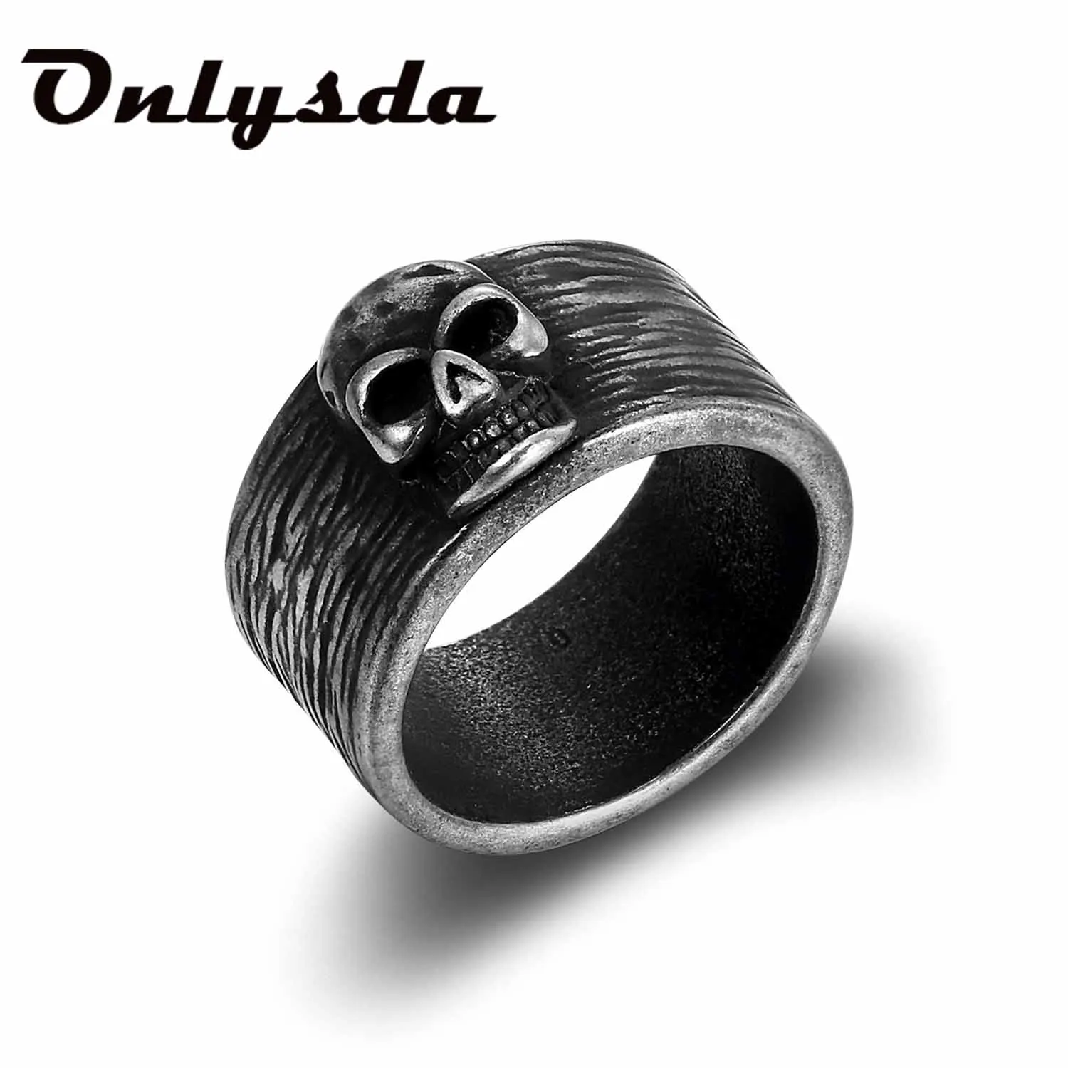 Уникальное кольцо из нержавеющей стали 316L с тяжелым сахарным черепом мужские