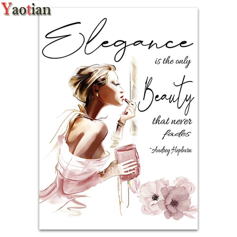 

Полноформатная картина из квадратных страз, модная красивая картина для макияжа, 5D алмазная вышивка «сделай сам», вышивка крестиком, полноф...