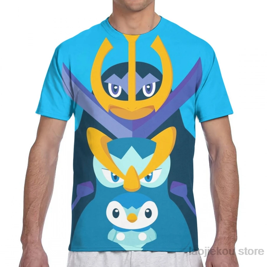 Piplup Prinplup y Empoleon evolution Мужская Женская футболка с принтом модная для девочек топы