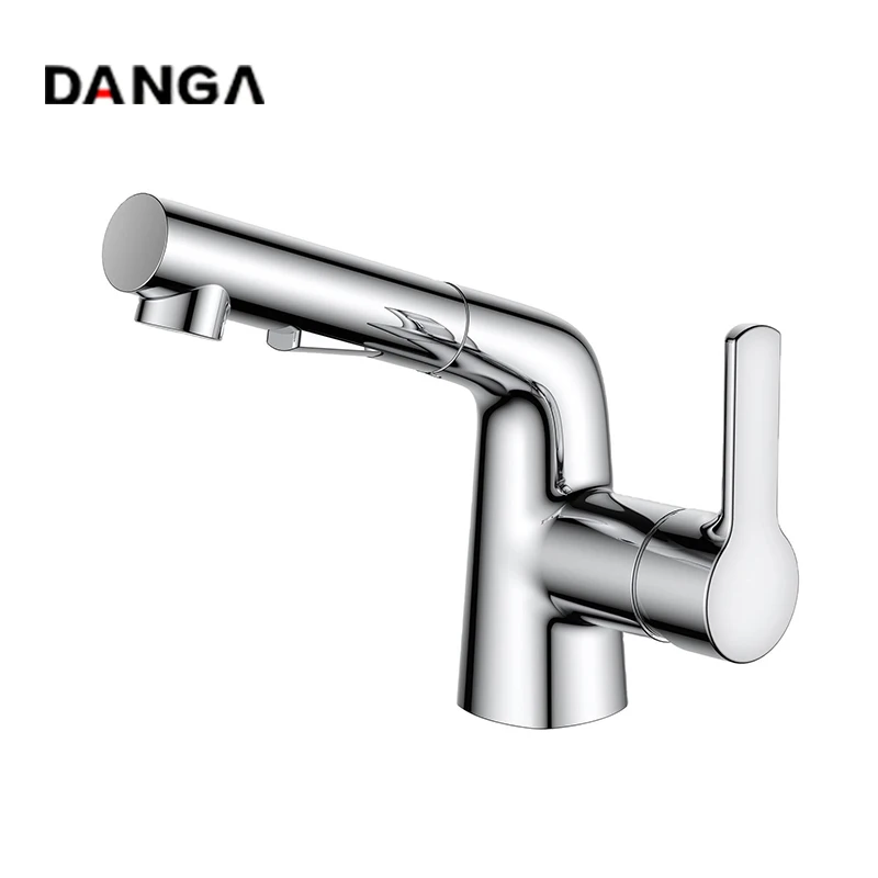 

Pull Out Basin Faucet 3 In 1 Brass Sink Tap Single Handle Single Hole Bathroom Faucets Hot and Cold Vanity Mixer Water Faucets