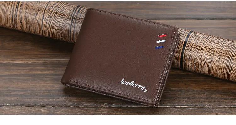 Baellerry, новинка, тонкие мужские кошельки из искусственной кожи, короткий дизайн, высокое качество, мужской кошелек, держатель для карт, винтажный Держатель для фото, мужские кошельки