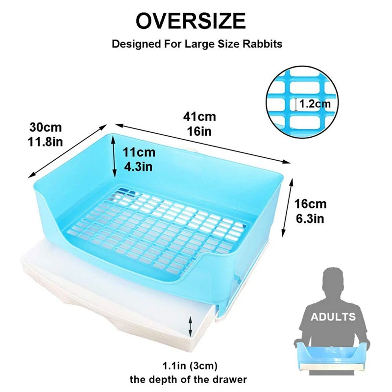 Акция! Большой контейнер для наполнителя кролика с выдвижным ящиком угловой