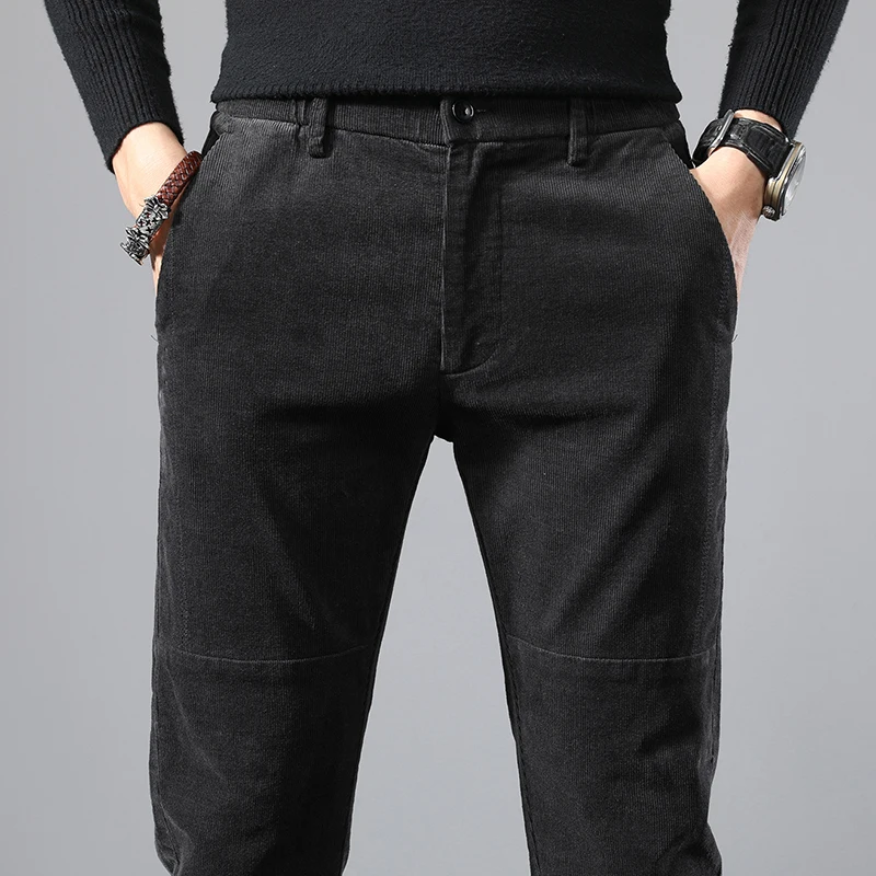 

Autumn New Men's Thick Corduroy Stretch Casual Pants 2020 Classic Fashion Slim Trousers Male Brand Winter Big Size Clothes