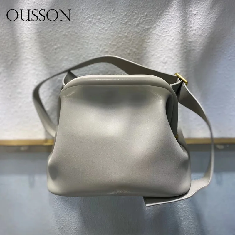 

OUSSON 2021 New Design Pocket Bag Soft Leather Crossbody Bag Exquisite Female Retro Shoulder Bag For Women