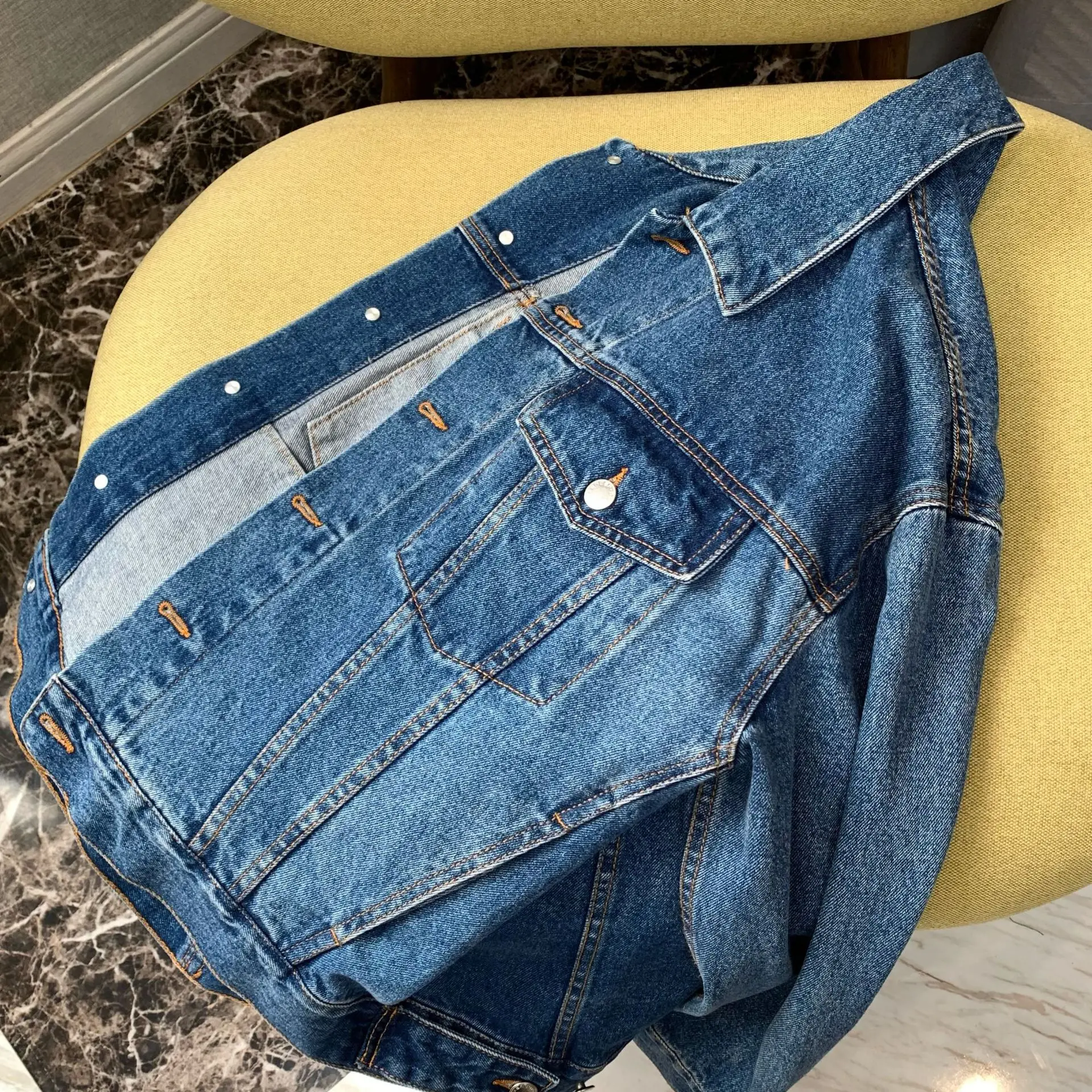 

Vintage Blue Denim Jacket Female Long Sleeve 2021 Spring Autumn Jeans Plus Size Outwear Ladies Loose Short Denim Coat Women Tops