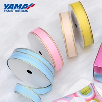 yama gold metallic edge grosgrain ribbon 6mm 9mm 16mm 25mm 38mm wide price 100yards diy gift packing decoration wedding crafts