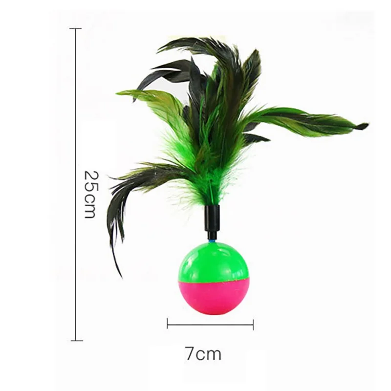Игрушка-тумблер с перьями Интерактивная головоломка забавная игрушка для кошек