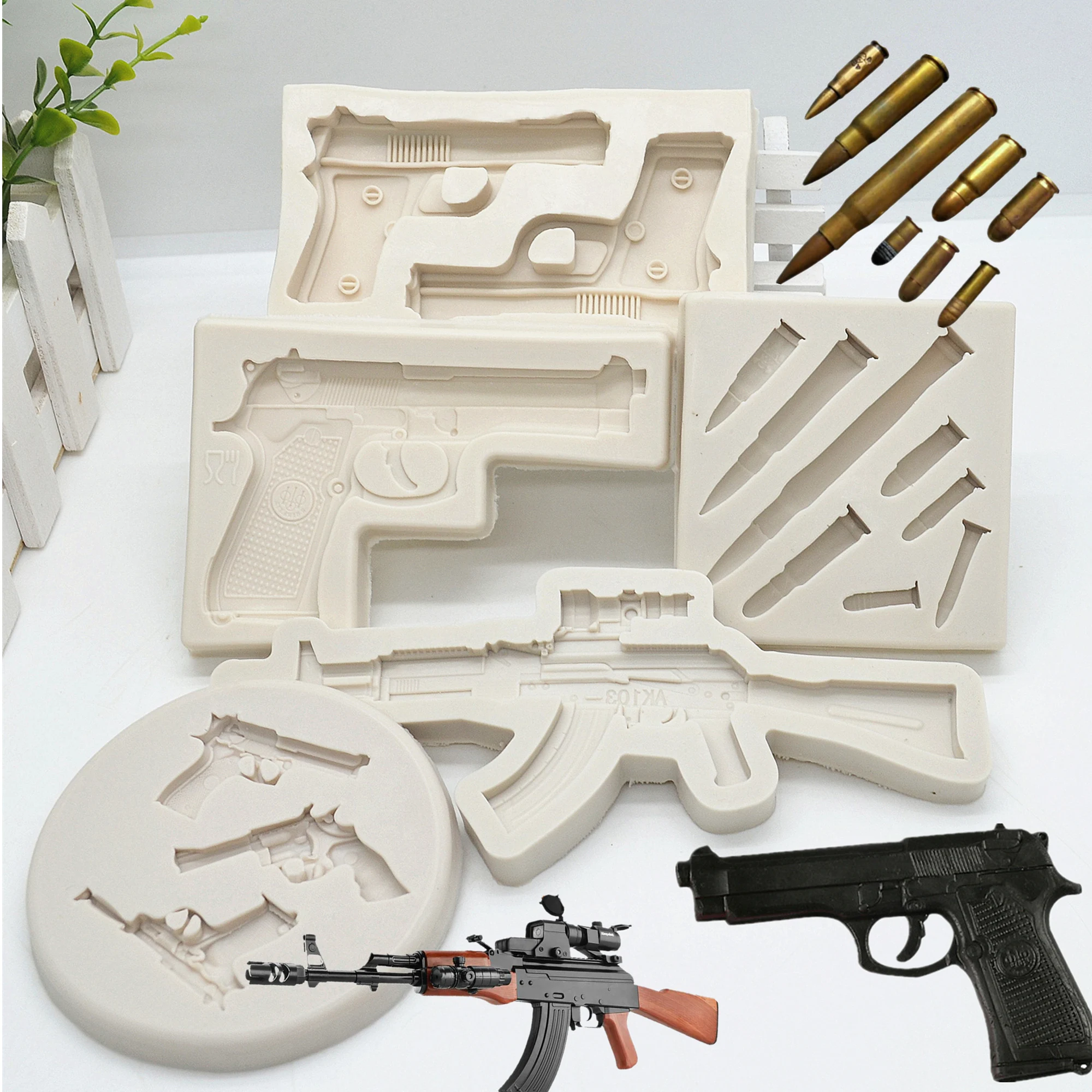 

Luyou 10 Styles Guns And Bullets Silicone Cake Molds Cake Decorating Tools Fondant Molds Kitchen Baking Accessories FM1925