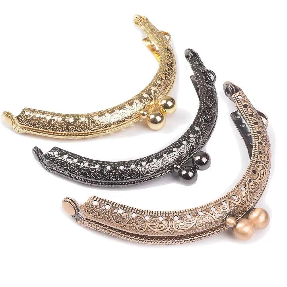 

8.5cm Coin Metal Purse Frame Making Kiss Clasp Lock For Clutch Bag Handle Handbag Accessories Red Bronze Tone Bags Hardware