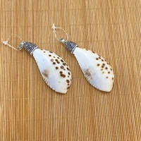 natural white gray conch shell vacation beach pendants charm for jewelry making necklace earring bracelet accessories 1pcs bulk